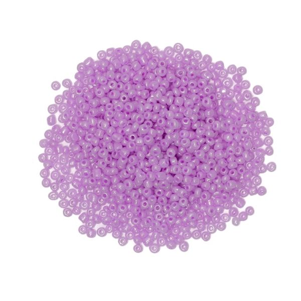 GLASS SEED BEADS - BALL 4mm - CEYLON - PURPLE (LIGHT) 150 - PACKAGE 450g Hole-1.5mm