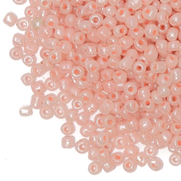 GLASS SEED BEADS - BALL 4mm - CEYLON - PEACH 147 - 50g Hole-1.5mm