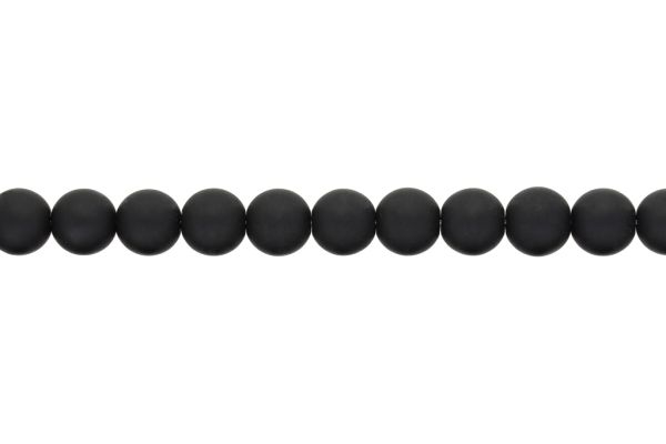 NATURAL STONE BEADS - ONYX BLACK MATTE - 12mm - STRING (32pcs.) Hole-2.0mm