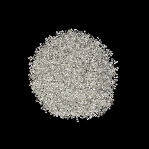 GLASS SEED BEADS - 2 CUT 2x2mm - SILVER THREAD - WHITE 21 - PACKAGE 450g Hole-0.8mm