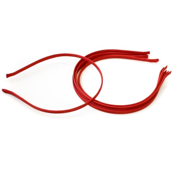 METAL ELEMENTS - HEADBAND - METAL AND SATIN 2 - 120x150x5mm RED 235 - 50pcs.