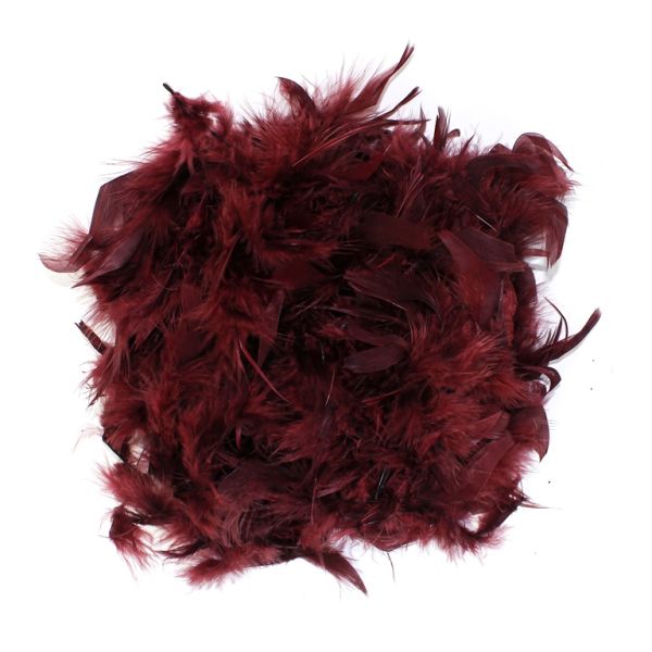 MATERIALS FOR CRAFT AND DECORATION - MARABOU FROM FEATHERS - BORDEAUX 13 - 2m(70g) - 1pc.