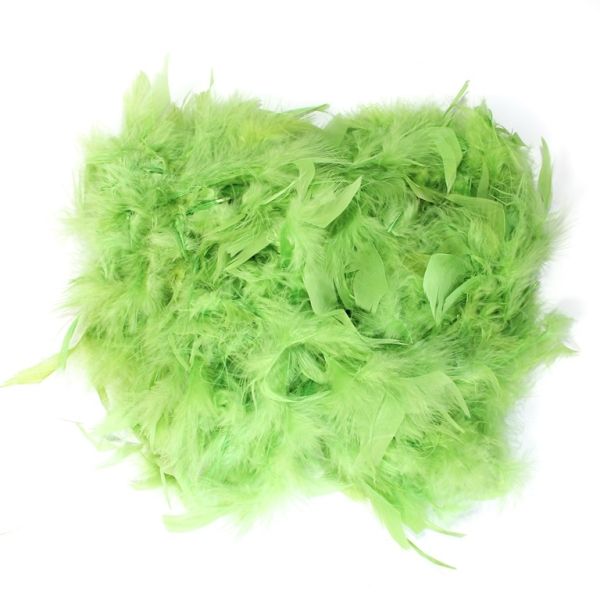 MATERIALS FOR CRAFT AND DECORATION - MARABOU FROM FEATHERS - GREEN (LIGHT) 04 - 2m(70g) - 1pc.