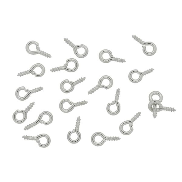 METAL ELEMENTS - PINCH CLIP BAIL CONNECTOR - SCREW WITH RING 4mm/4x1.2mm - NICKEL COLOR - PACKAGE 1000pcs.