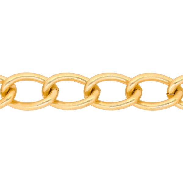 METAL CHAIN - ALUMINUM - CURB - 3x12x18mm GOLD (DARK) (MATTE) - PACKAGE 5meters