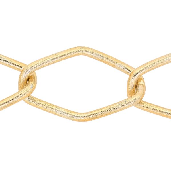 METAL CHAIN - ALUMINUM - TWISTED DIAMOND TEXTURED LINK - 3x24x41mm GOLD (DARK) - 1meter
