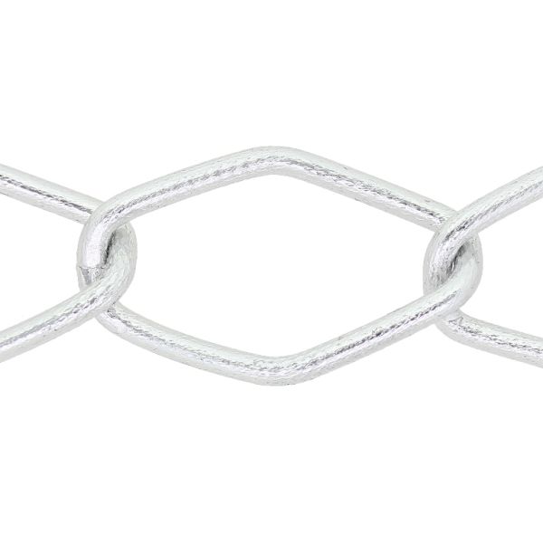 METAL CHAIN - ALUMINUM - TWISTED DIAMOND TEXTURED LINK - 3x24x41mm SILVER - 1meter