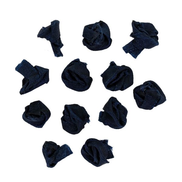 TEXTILE BEADS - SATIN - ROSE - 12mm BLUE (DARK) 092 - 50 pcs.