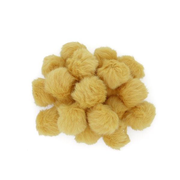 TEXTILE BEADS - POMPON ECO LEATHER - 18mm ORANGE (LIGHT) 17 - PACKAGE 100pcs. 