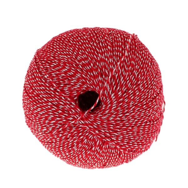YARN - BABA MARTA BALL WITH LAME - WHITE-RED-SILVER - 250m - ACRYLIC-POLYESTER-LAME - 1 pc.