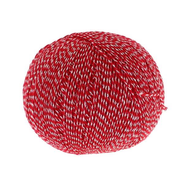 YARN - BABA MARTA BALL WITH LAME - WHITE-RED-SILVER - 250m - ACRYLIC-POLYESTER-LAME - PACKAGE (6 balls)