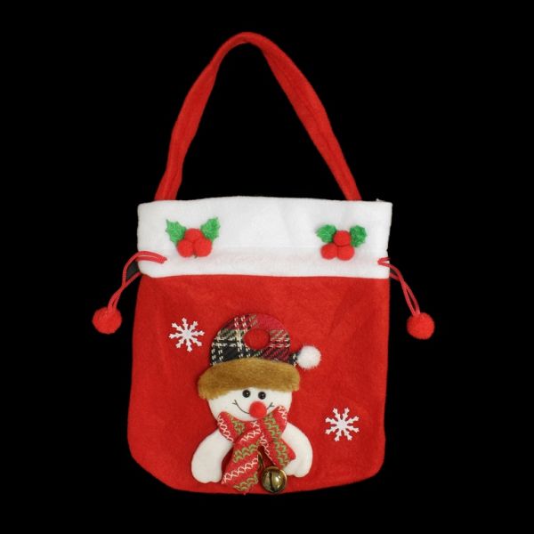 CHRISTMAS DECORATION - FELT BAG - MODEL 04 - 18x20cm RED - 1pc.