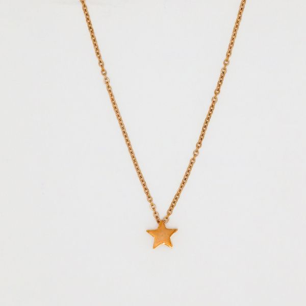 JEWELRY - NECKLACE - STAINLESS STEEL - STAR К057 - 0.9x0.9cm ROSE GOLD - 1pc.
