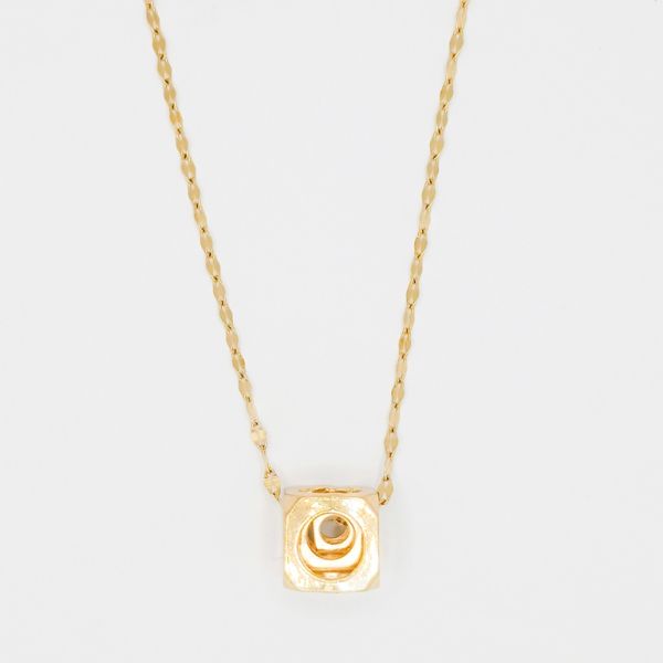 JEWELRY - NECKLACE - STAINLESS STEEL - CUBES К015 - 1.2x1.2x1.2cm GOLD - 1pc.