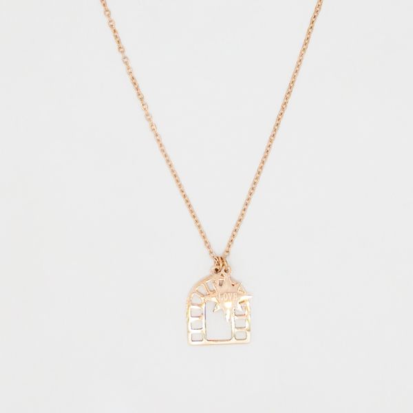 JEWELRY - NECKLACE - STAINLESS STEEL - TUNNEL AND STAR К051 - 1.4x1.6cm ROSE GOLD - 1pc.