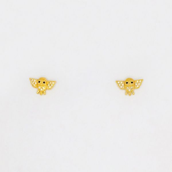 БИЖУТЕРИЯ - ОБЕЦИ - ВИНТ - ЦИРКОН - БУХАЛ Е204 - 1.6х0.9см ЗЛАТИСТО - ПАКЕТ 6 чифта