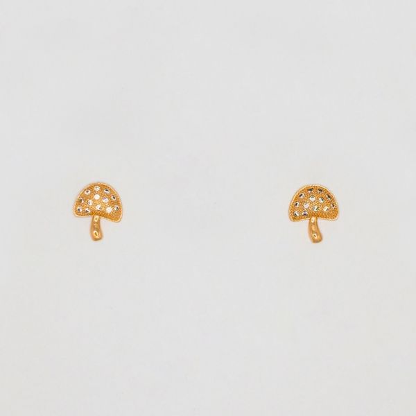 БИЖУТЕРИЯ - ОБЕЦИ - ВИНТ - ЦИРКОН - ГЪБКА Е224 - 1.2х1.3см ЗЛАТИСТО РОЗОВО - 1 чифт