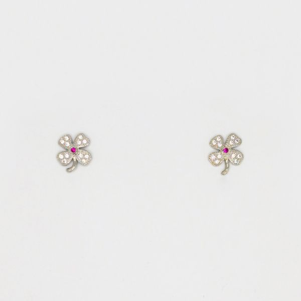 БИЖУТЕРИЯ - ОБЕЦИ - ВИНТ - ЦИРКОН - ДЕТЕЛИНА Е247 - 1.2х1.3см НИКЕЛ - 1 чифт