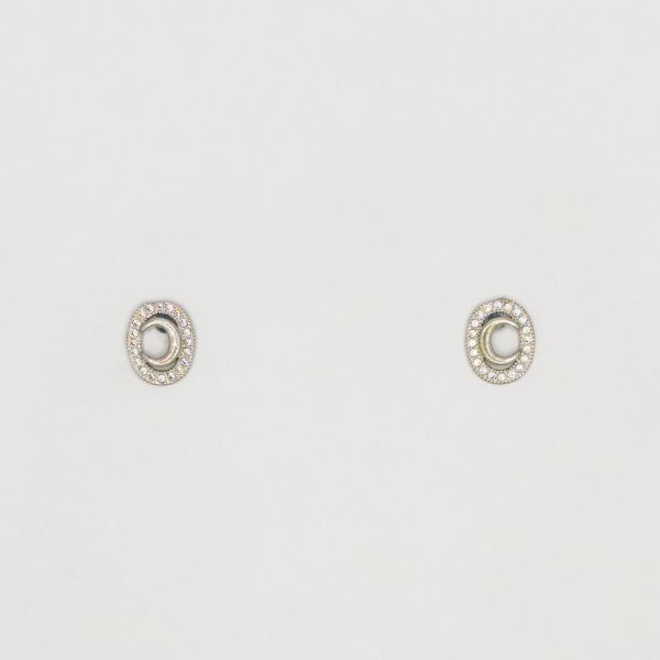 БИЖУТЕРИЯ - ОБЕЦИ - ВИНТ - ЦИРКОН - Е250 - 1.0х1.2см НИКЕЛ - ПАКЕТ 6 чифта