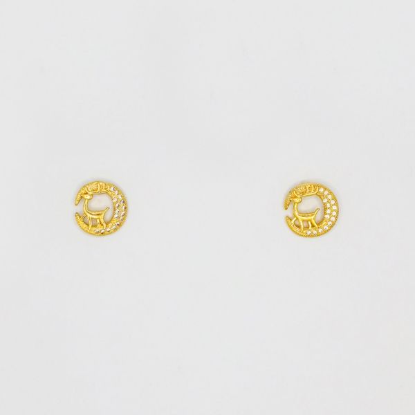 БИЖУТЕРИЯ - ОБЕЦИ - ВИНТ - ЦИРКОН - ЕЛЕН Е203 - 1.3х1.3см ЗЛАТИСТО - 1 чифт