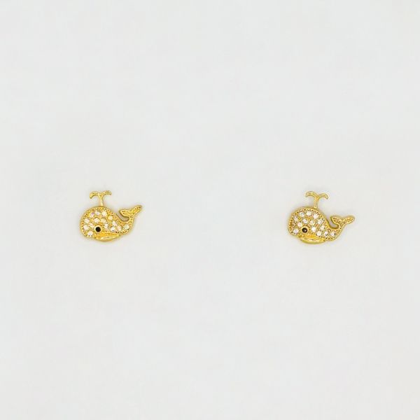 БИЖУТЕРИЯ - ОБЕЦИ - ВИНТ - ЦИРКОН - КИТ Е208 - 1.5х1.1см ЗЛАТИСТО - ПАКЕТ 6 чифта