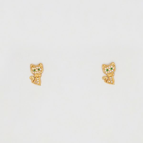 БИЖУТЕРИЯ - ОБЕЦИ - ВИНТ - ЦИРКОН - КОТЕ Е231 - 0.9х1.5см ЗЛАТИСТО РОЗОВО - ПАКЕТ 6 чифта