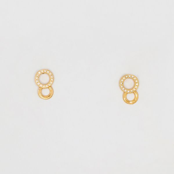 БИЖУТЕРИЯ - ОБЕЦИ - ВИНТ - ЦИРКОН - КРЪГОВЕ Е210 - 1.1х1.6см ЗЛАТИСТО РОЗОВО - ПАКЕТ 6 чифта