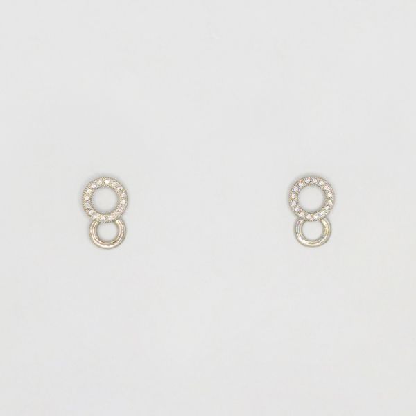 БИЖУТЕРИЯ - ОБЕЦИ - ВИНТ - ЦИРКОН - КРЪГОВЕ Е210 - 1.1х1.6см НИКЕЛ - ПАКЕТ 6 чифта