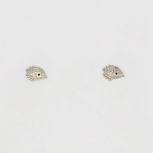 БИЖУТЕРИЯ - ОБЕЦИ - ВИНТ - ЦИРКОН - ОКО Е257 - 1.4х1.0см НИКЕЛ - 1 чифт