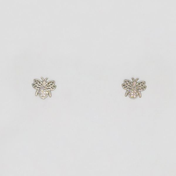 БИЖУТЕРИЯ - ОБЕЦИ - ВИНТ - ЦИРКОН - ПЧЕЛА Е242 - 1.4х1.1см НИКЕЛ - 1 чифт