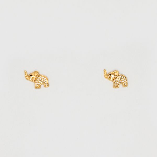 БИЖУТЕРИЯ - ОБЕЦИ - ВИНТ - ЦИРКОН - СЛОН Е232 - 1.4х1.2см ЗЛАТИСТО РОЗОВО - ПАКЕТ 6 чифта