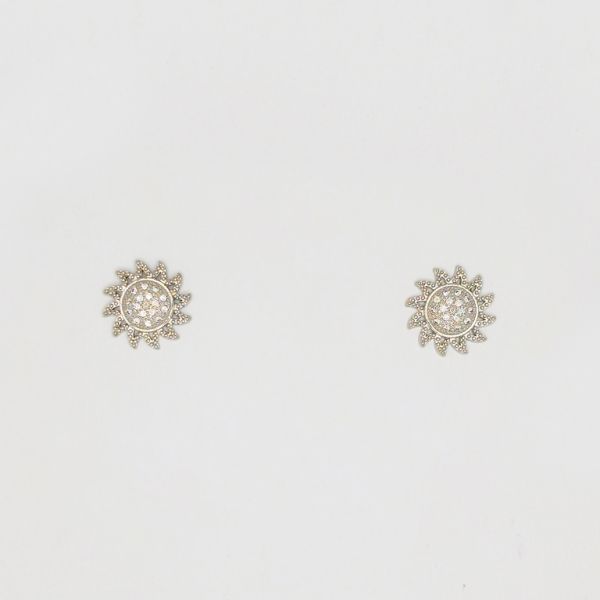 БИЖУТЕРИЯ - ОБЕЦИ - ВИНТ - ЦИРКОН - СЛЪНЧОГЛЕД Е249 - 1.4х1.4см НИКЕЛ - 1 чифт