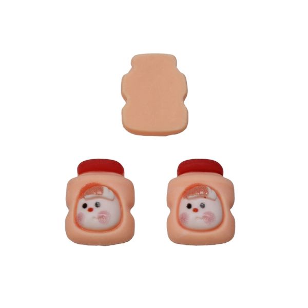 PLASTIC BEADS - RESIN 3D - FOR GLUING - JAR WITH FACE 01 - 17x21x8mm PEACH (DARK) - PACKAGE 40pcs.