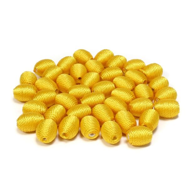 FIGURES FROM THREAD - OVAL - POLYESTER 02 - 12x10mm - YELLOW - 10pcs. Hole-2.0mm