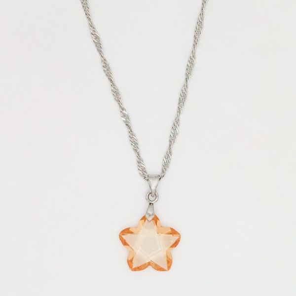 БИЖУТЕРИЯ - КОЛИЕ - МЕСИНГ И ЦИРКОН - ЗВЕЗДА К068-01 - 1.8х3.0см НИКЕЛ-КАФЯВО - ПАКЕТ 6 бр.