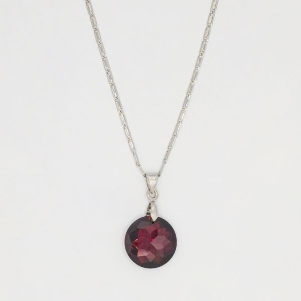 JEWELRY - NECKLACE - STAINLESS STEEL AND ZIRCON - CIRCLE К064-02 - 1.5x2.5cm NICKEL-RED (DARK) - PACKAGE 6pcs.