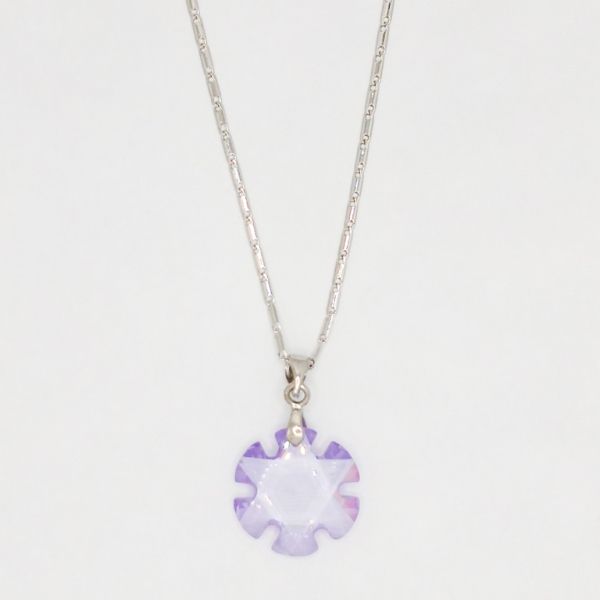 JEWELRY - NECKLACE - STAINLESS STEEL AND ZIRCON - FLOWER К063-02 - 2x3cm NICKEL-PURPLE - PACKAGE 6pcs.