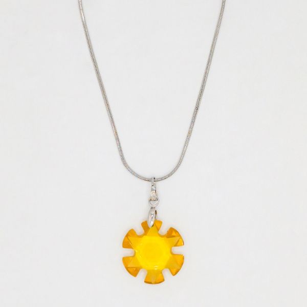 JEWELRY - NECKLACE - STAINLESS STEEL AND ZIRCON - FLOWER К063-03 - 2x3cm NICKEL-ORANGE - PACKAGE 6pcs.