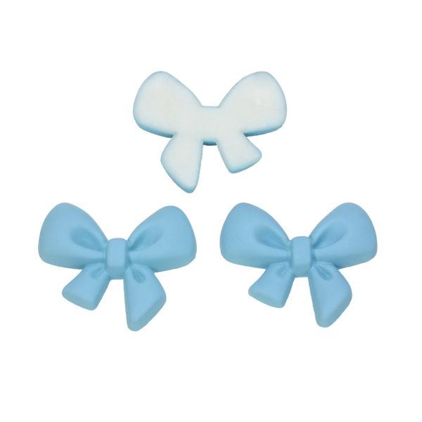 PLASTIC BEADS - RESIN 3D - FOR GLUING - RIBBON 05 - 27x22x6мм BLUE (LIGHT) - PACKAGE 40pcs.