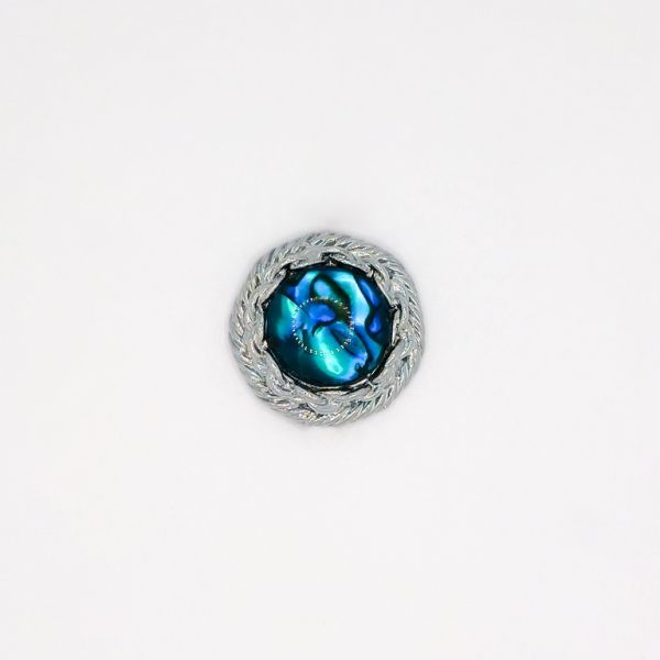 JEWELRY - BROOCH - MOTHER OF PEARL ROYAL - WREATH В096 - 2.3x2.3cm NICKEL - 1pc.