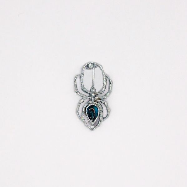 JEWELRY - BROOCH - MOTHER OF PEARL ROYAL - SPIDER В099 - 1.8x3.0cm NICKEL - 1pc.
