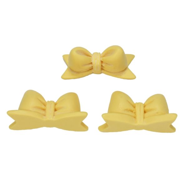 PLASTIC BEADS - RESIN 3D - FOR GLUING - RIBBON 06 - 30x11x16мм YELLOW - PACKAGE 40pcs.