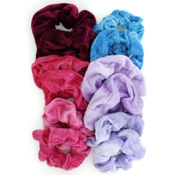 JEWELRY - ACCESSORY FOR HAIR - SCRUNCHIE - PLUSH - 10cm MIX 13 - PACKAGE (12 pcs.)