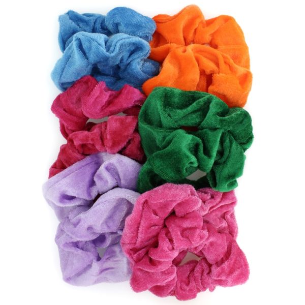 JEWELRY - ACCESSORY FOR HAIR - SCRUNCHIE - PLUSH - 10cm MIX 14 - PACKAGE (12 pcs.)