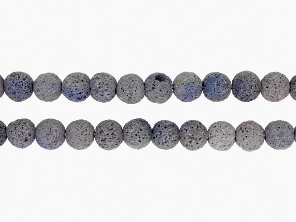 NATURAL STONE BEADS - LAVA STONE BLUE 04 - 12mm - SECOND-RATE - PACKAGE (2x32pcs.) Hole-1.5mm