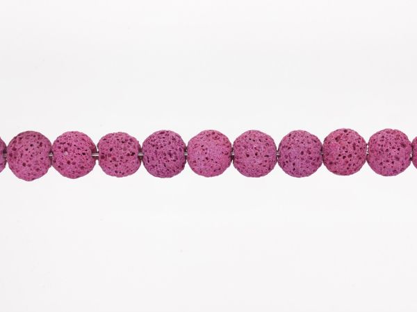 NATURAL STONE BEADS - LAVA STONE CYCLAMEN - 12mm - STRING (32pcs.) Hole-1.2mm