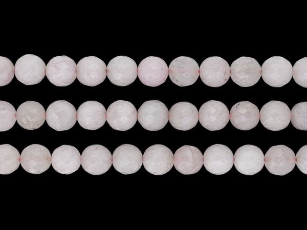NATURAL STONE BEADS - QUARTZ PINK (LIGHT) FACETED - 10mm - PACKAGE (3x38pcs.) Hole-1.2mm