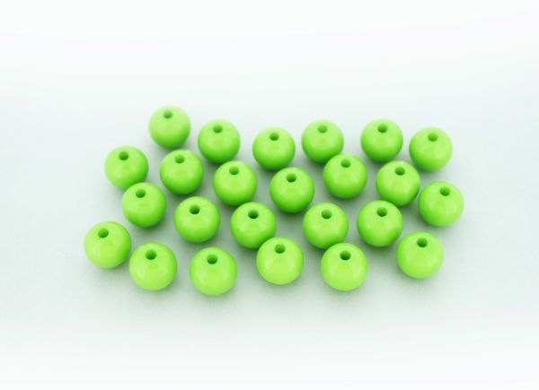 OPAQUE PLASTIC BEADS - BALL - 10mm GREEN С23 - PACKAGE 500g Hole-2.2mm (960pcs.)