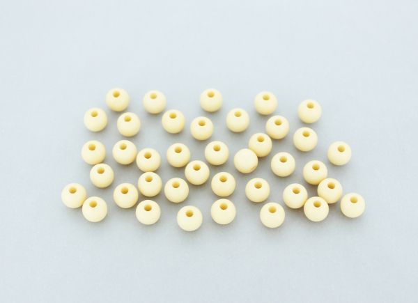 OPAQUE PLASTIC BEADS - BALL - 6mm IVORY С16 - PACKAGE 500g Hole-1.8mm (4540pcs.)