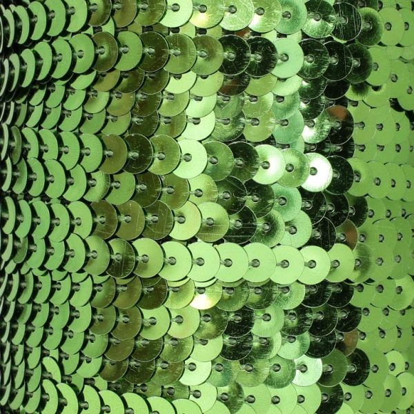 SEQUIN RIBBON WITH THREAD - MODEL 01 FLAT - METALLIC - CIRCLE 6mm - GREEN (LIGHT) 06 - ROLL 80yards(73m)